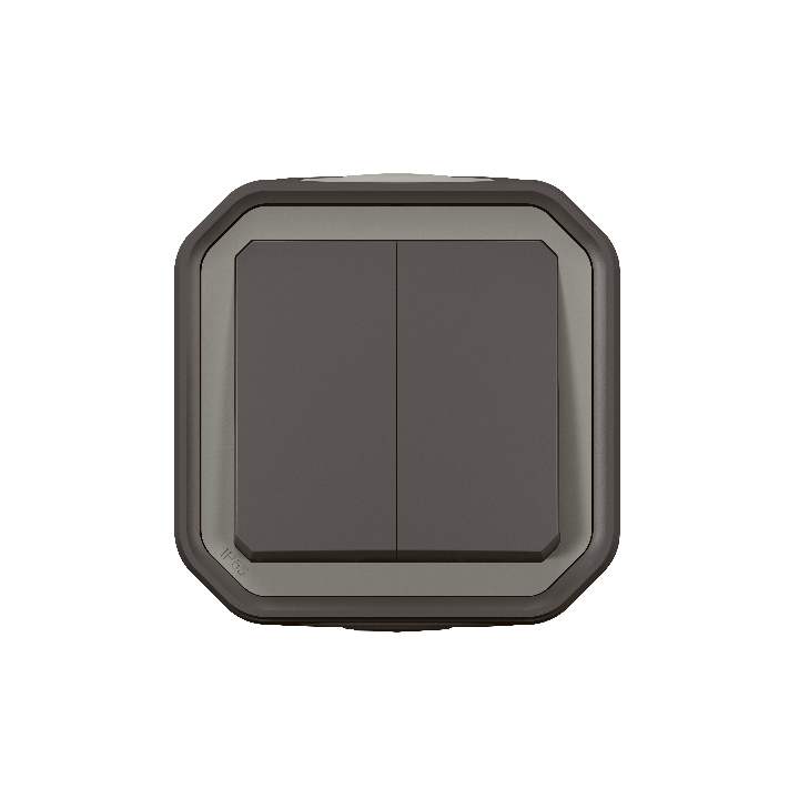 Legrand - Commande double étanche pour réaliser 3 fonctions Plexo prêt à poser saillie IP55 - IK08 - Anthracite - Réf : 069775L