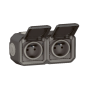 Legrand - Double prise de courant Plexo prêt à poser - 2 x 2P+T - Anthracite - Horizontale - IP55 - Réf : 069788L