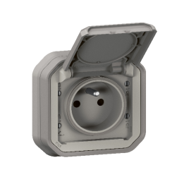 Legrand - Plexo - PC 2P+T 16A - encastrée - IP55 - IK08 - 250V - Gris - Réf : 069831L
