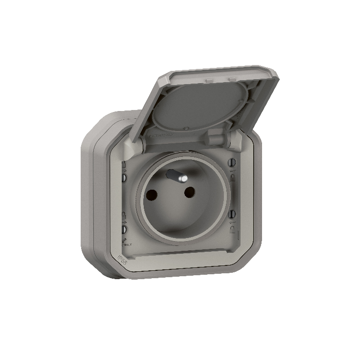 Legrand - Plexo - PC 2P+T 16A - encastrée - IP55 - IK08 - 250V - Gris - Réf : 069831L