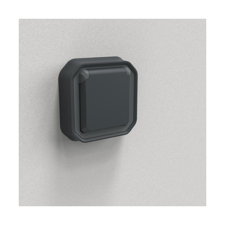 Legrand - Prise de courant 2P+T 16A étanche Plexo prêt à poser encastrée - IP55 - IK08 - 250V - Anthracite - Réf : 069860L