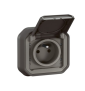 Legrand - Plexo - Prise de courant 2P+T 16A - prêt à poser - encastrée - IP55 - IK08 - 250V - Anthracite - Réf : 069860L