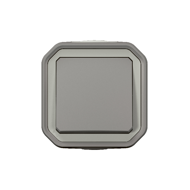 Legrand - Bouton poussoir NO étanche Plexo prêt à poser saillie - 10AX - 250V - IP55 - IK08 - Gris - Réf : 069720L