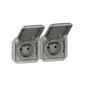 Legrand Plexo - Double prise 2P+T - 16A - 250V - composable - précâblée - horizontale - IP55/IK08 - 069562L