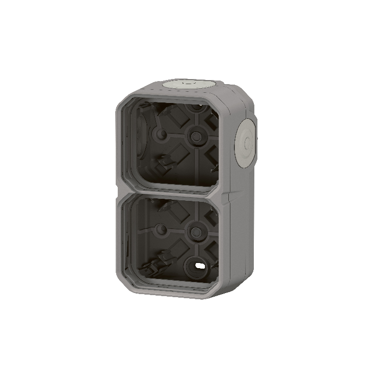 Legrand Plexo - Boîtier saillie étanche composable - 2 postes - horizontal/vertical - sans cloison - gris - Réf : 069672L