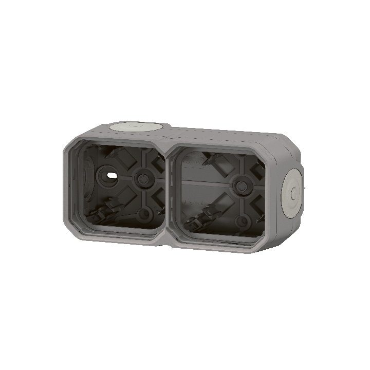 Legrand Plexo - Boîtier saillie étanche composable - 2 postes - horizontal/vertical - sans cloison - gris - Réf : 069672L