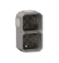 Legrand Plexo - Boîtier saillie étanche composable - 2 postes - horizontal/vertical - sans cloison - gris - Réf : 069672L
