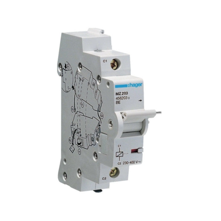 Hager - Bobine à émission - 230-415V AC - 110-130V DC - Réf : MZ203