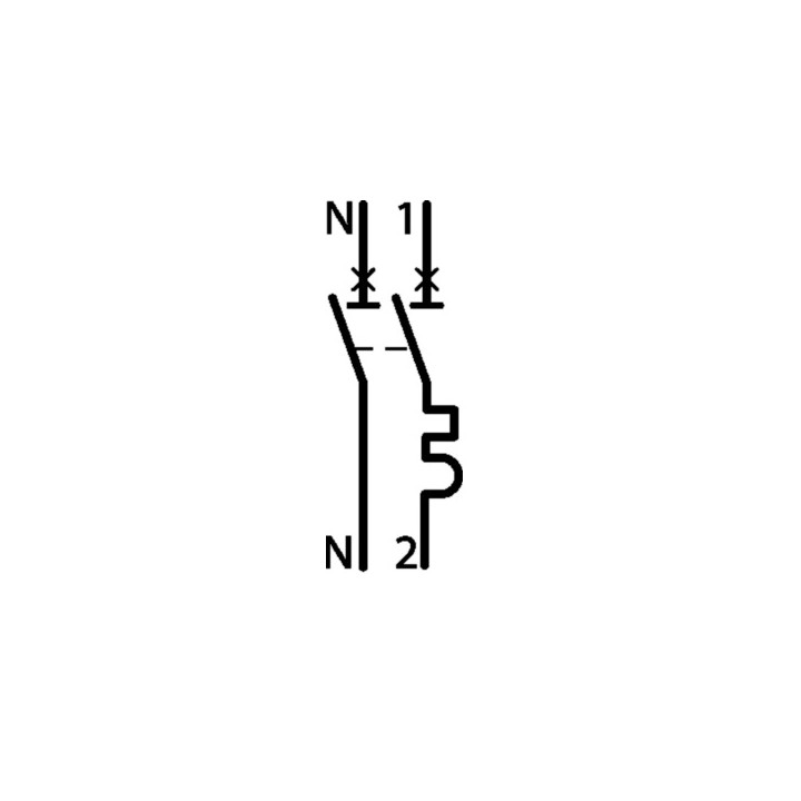 HAGER - Disjoncteur 1P+N 6-10kA - courbe D - 16A -1 module - Réf : NGT716