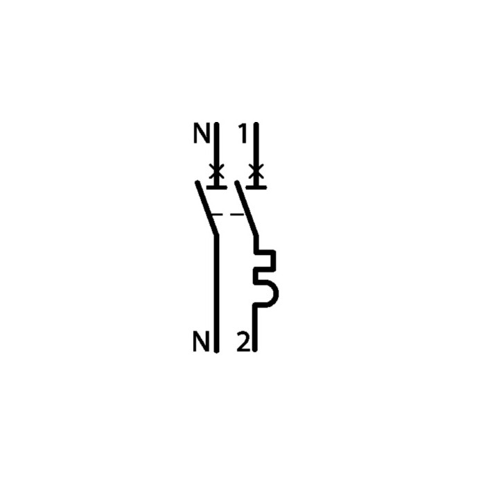 HAGER - Disjoncteur 1P+N 6-10kA - courbe D - 20A - 1 module - Réf : NGT720