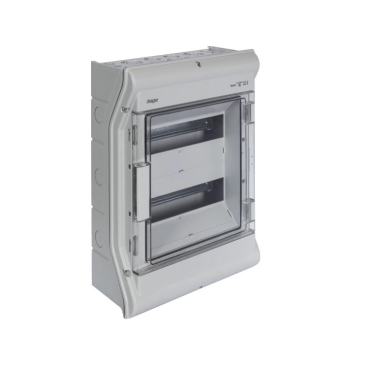 Hager - Tableau étanche IP65 - 24M - 2 rangées de 12M - Réf : VE212F