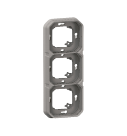 Legrand Plexo - Support plaque étanche - Encastré - 3 postes - Horizontal ou vertical - Gris - Réf : 069687L