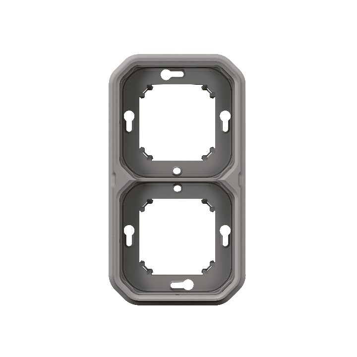Legrand Plexo - Support plaque étanche - Encastré - 2 postes - Horizontal ou vertical - Gris - Réf : 069683L