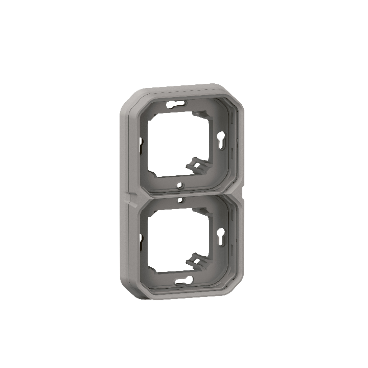 Legrand Plexo - Support plaque étanche - Encastré - 2 postes - Horizontal ou vertical - Gris - Réf : 069683L