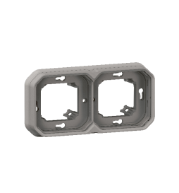 Legrand Plexo - Support plaque étanche - Encastré - 2 postes - Horizontal ou vertical - Gris - Réf : 069683L