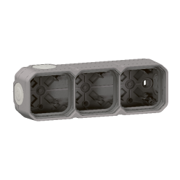 Legrand Plexo - Boîtier saillie étanche composable - 3 postes - horizontal/vertical - sans cloison - gris - Réf : 069680L