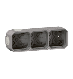 Legrand Plexo - Boîtier saillie étanche composable - 3 postes - horizontal/vertical - sans cloison - gris - Réf : 069680L