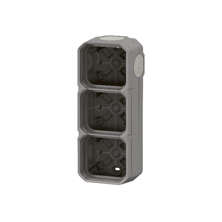 Legrand Plexo - Boîtier saillie étanche composable - 3 postes - horizontal/vertical - sans cloison - gris - Réf : 069680L