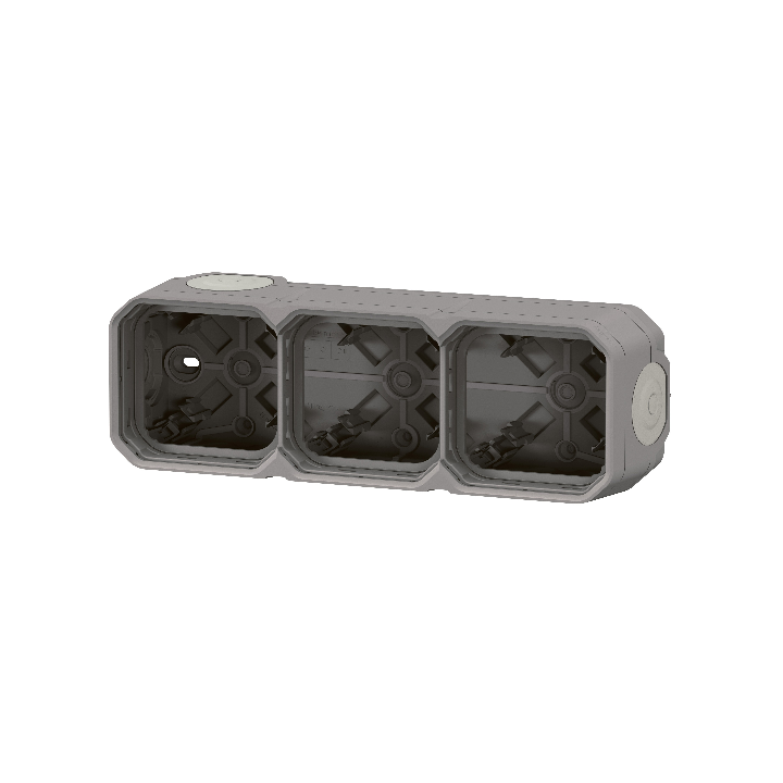 Legrand Plexo - Boîtier saillie étanche composable - 3 postes - horizontal/vertical - sans cloison - gris - Réf : 069680L
