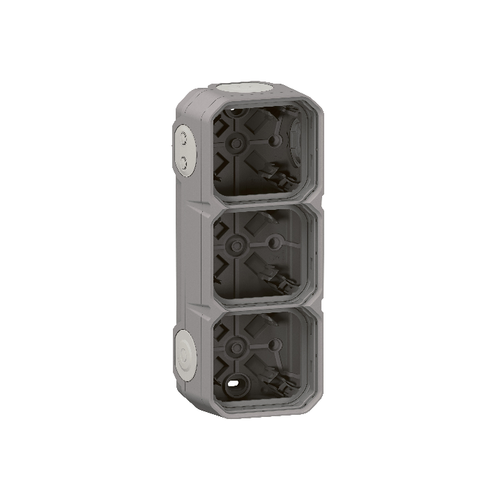 Legrand Plexo - Boîtier saillie étanche composable - 3 postes - horizontal/vertical - sans cloison - gris - Réf : 069680L