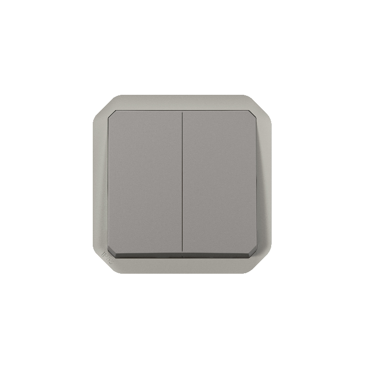 Legrand Plexo - Commande double - 3 fonctions - composable - étanche - IP55/IK08 - Gris - Réf : 069525L