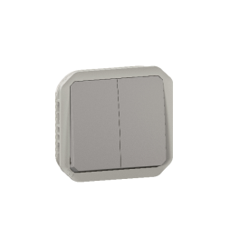 Legrand Plexo - Commande double - 3 fonctions - composable - étanche - IP55/IK08 - Gris - Réf : 069525L