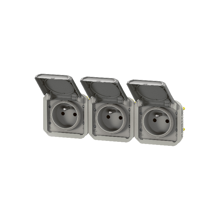 Legrand Plexo - Triple prise 2P+T - 16A - 230V - composable - précâblée - horizontale - IP55/IK07 - 069564L