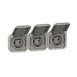 Legrand Plexo - Triple prise 2P+T - 16A - 230V - composable - précâblée - horizontale - IP55/IK07 - 069564L