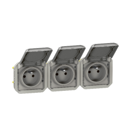 Legrand Plexo - Triple prise 2P+T - 16A - 230V - composable - précâblée - horizontale - IP55/IK07 - 069564L