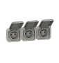 Legrand Plexo - Triple prise 2P+T - 16A - 230V - composable - précâblée - horizontale - IP55/IK07 - 069564L