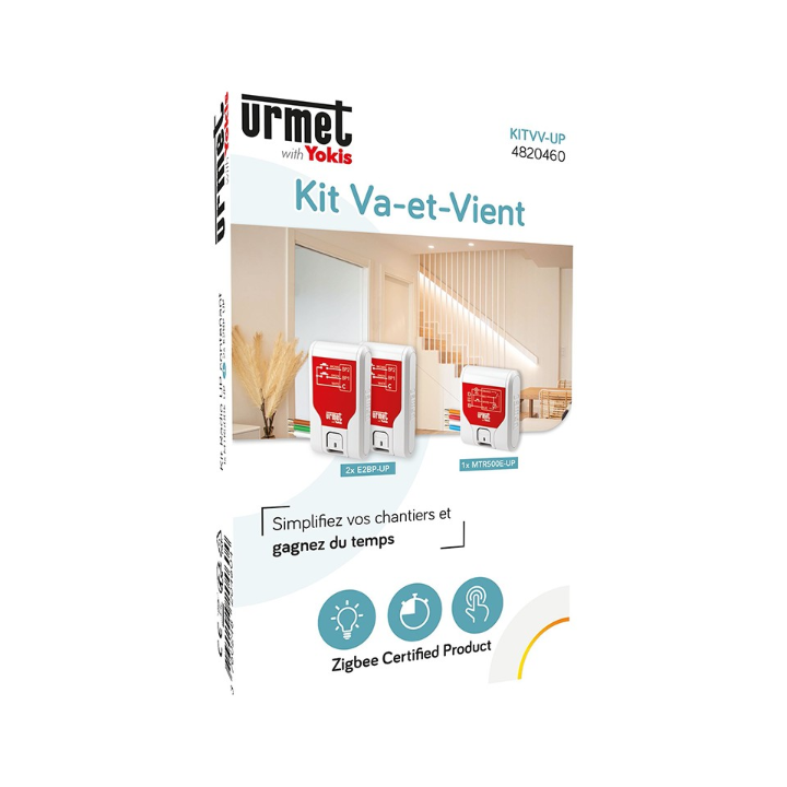 Yokis - Up - Kit Va et Vient - Zigbee - 1 télérupteur et 2 émetteurs radio - Réf : 4820460
