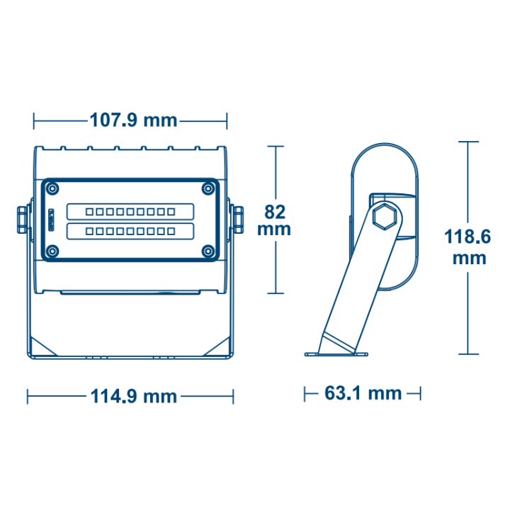 Kapsea - Projecteur LED étanche - Gris - 230V - 15W - 1500lm - 4000K -  IP66 - Réf : KAP-FLFPS-15