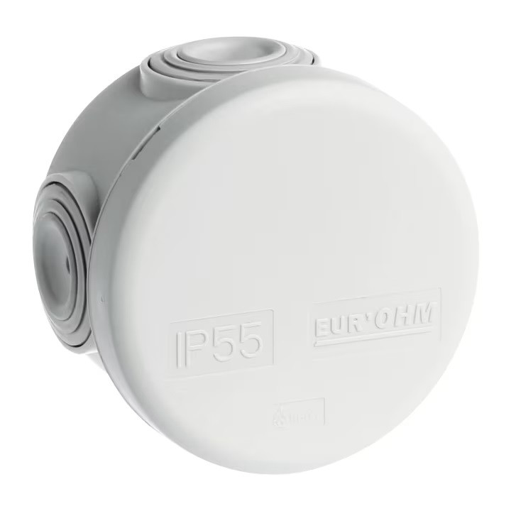 Eur'ohm - Boîte de dérivation étanche IP55 ronde - D.60mm x H.40mm - Réf : 50001