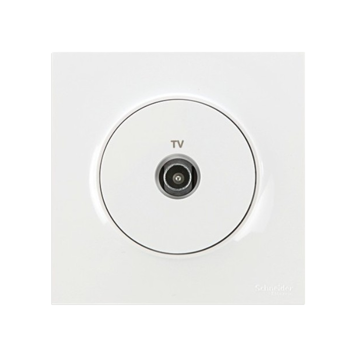 Schneider Odace - Prise TV simple Complet - Réf : S520445 + S520702
