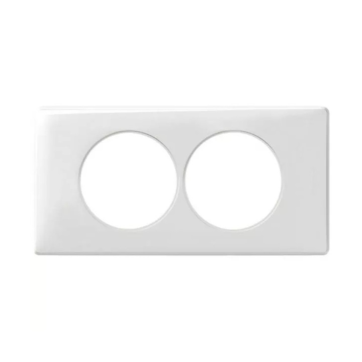 Legrand Céliane - Plaque double - Blanc - entraxe 57 mm spécial rénovation  Hor/Vert - Réf : 068808