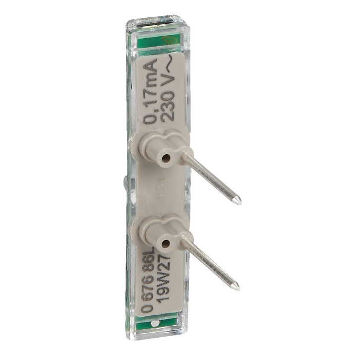 Legrand Voyant lumineux 230V Easy-Led brochable à LEDs blanches pour mécanismes Mosaic - socle gris - Réf : 067686L