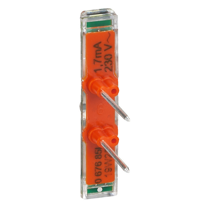 Legrand Voyant témoin 230V Easy-Led brochable à LEDs blanches pour mécanismes Mosaic - socle orange 067685L