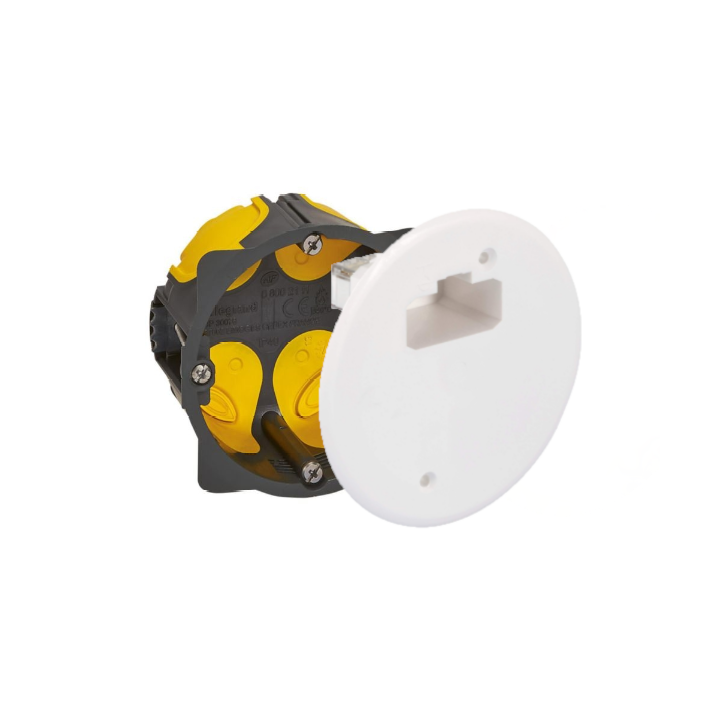 Legrand - Boîte d'encastrement 1 poste BBC - Prof. 40 mm + Couvercle d'applique DCL pour boîte Ø67 mm - Réf : 080021L + 53041