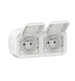 Legrand - Plexo - Double prise de courant saillie prêt à poser - 2 x 2P+T - IP55 - Réf : 069621Lx2 + 069690L