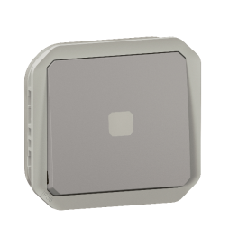 Legrand - Plexo - Interrupteur temporisé lumineux sans neutre - 8A - 250V - composable - IP55/IK07 - Blanc - Réf : 069504L