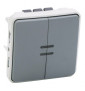 Legrand - Va-et-vient lumineux + poussoir lumineux Legrand Plexo composable gris - 10 AX - gris Réf : 069519