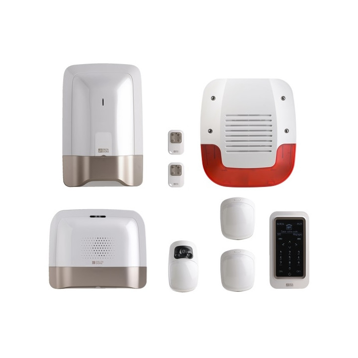 Delta Dore - Alarme maison GSM connectée - Pack alarme sans fil + détecteur vidéo - Sirène extérieure - Réf : Pack Tyxal+ Vidéo