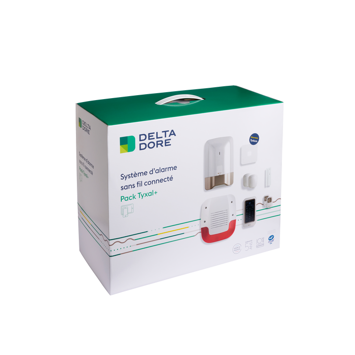 Delta Dore - Pack Alarme 8 zones sans fil avec box maison connecté - Réf : Pack Tyxal+
