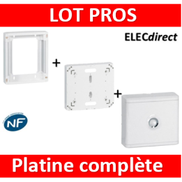 Legrand - Platine disjoncteur + rehausse pour platine + Cache 13M blanc - 401380+401191+401185