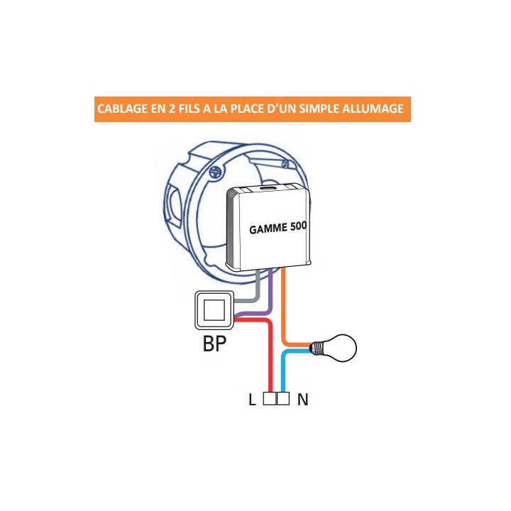 Yokis - Télérupteur 500W encastrable - Réf : MTR500E