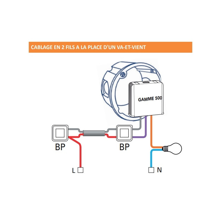Yokis - Télérupteur 500W encastrable - Réf : MTR500E