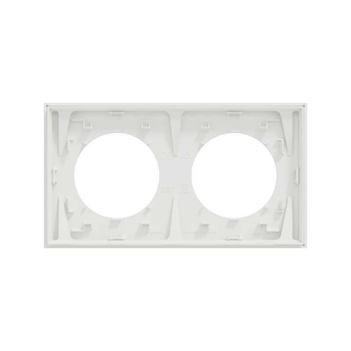 Schneider - Odace 2025 - plaque de finition 2 postes - couleur Blanc craie - Réf : S920704