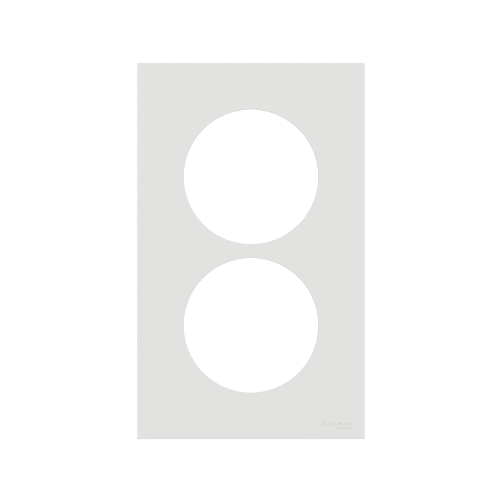 Schneider - Odace 2025 - plaque de finition 2 postes entraxe spécifique 57mm - Blanc craie - Réf : S920714