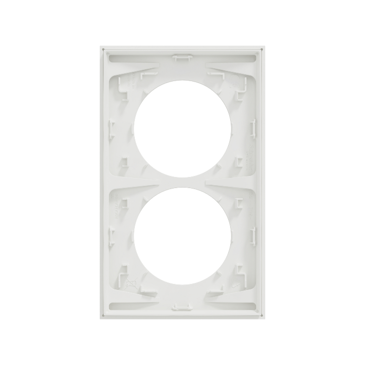 Schneider - Odace 2025 - plaque de finition 2 postes entraxe spécifique 57mm - Blanc craie - Réf : S920714