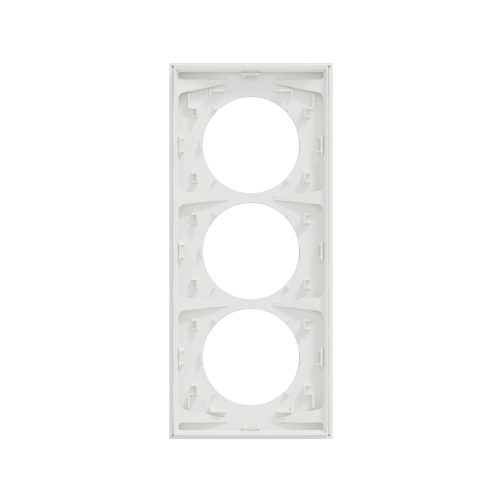 Schneider - Odace 2025 - plaque de finition 3 postes entraxe spécifique 57mm - Blanc craie - Réf : S920716